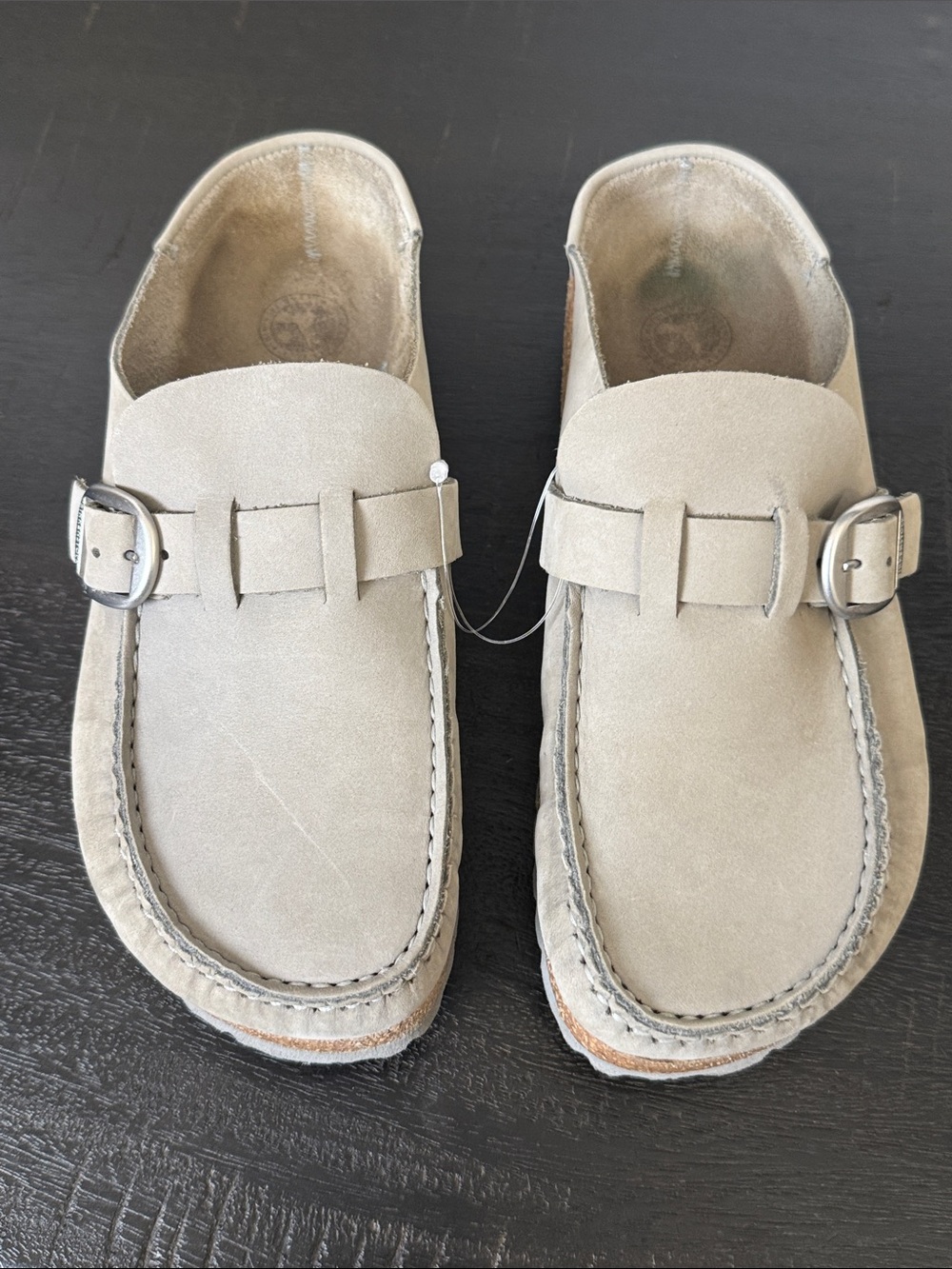 Birkenstock Buckley Suede Closed-Toe Slip On Sandals Grey Women's Size 39 -9